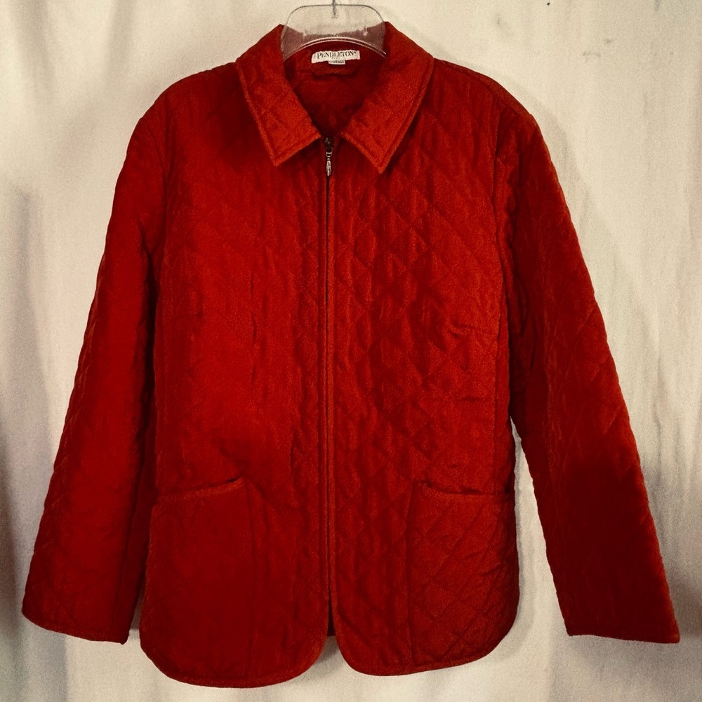 Pendleton Full Zip Front Patch Pockets Quilted Ru… - image 2